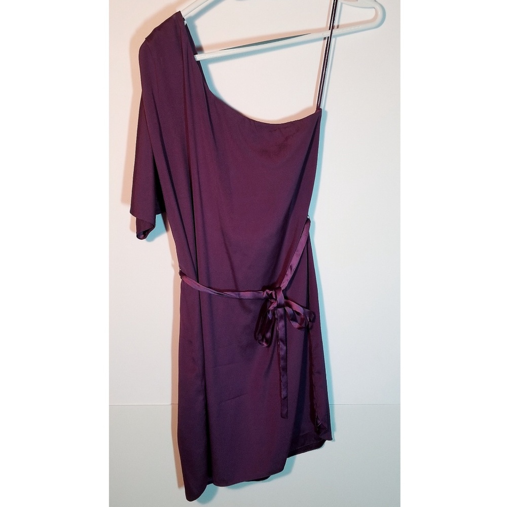 Alice and Olivia purple one shoulder dress